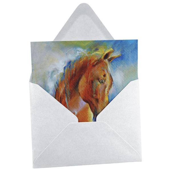 Chestnut Horse Greeting Card designed by artist Sheila Gill
