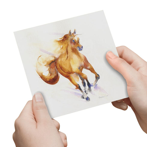 Chestnut Pony Greeting Card designed by artist Sheila Gill