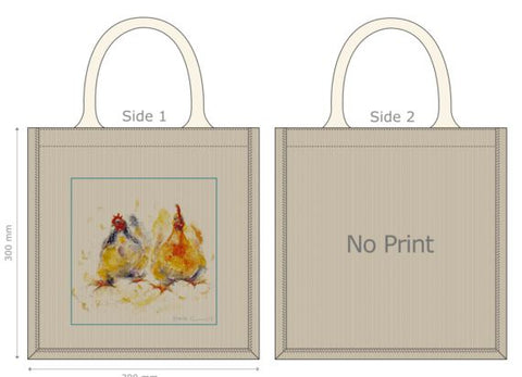Chickens Natural Hemp Cotton Tote Bag Sheila Gill Fine Art