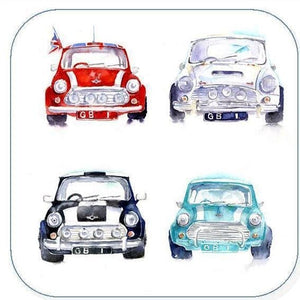 Classic Mini Cars Coaster Sheila Gill Fine Art