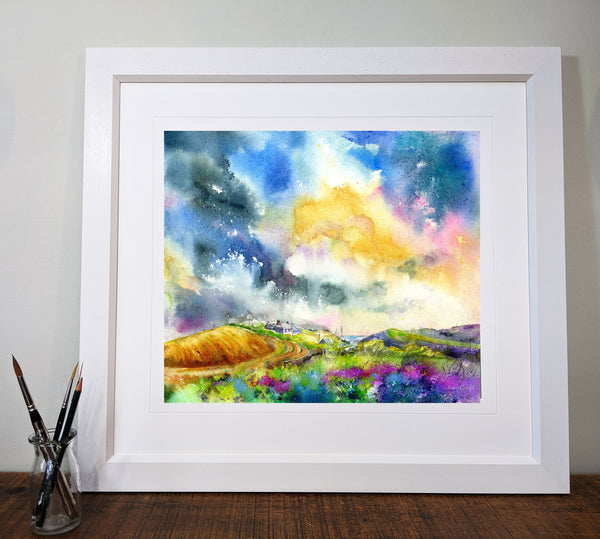 Colours of Cornwall - Trevone Bay, Cornwall Art Print designed by artist Sheila Gill