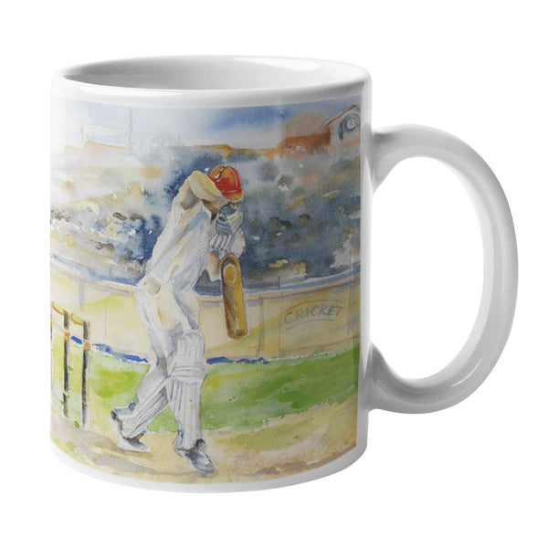 Sporting Game of Cricket Ceramic Mug designed by artist Sheila Gill
