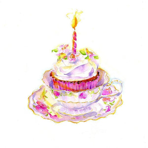 Cupcake Greeting Card designed by artist Sheila Gill