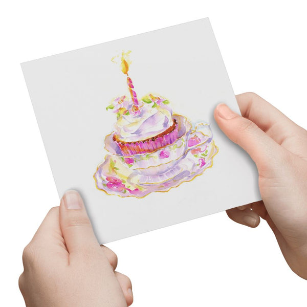 Cupcake Greeting Card designed by artist Sheila Gill