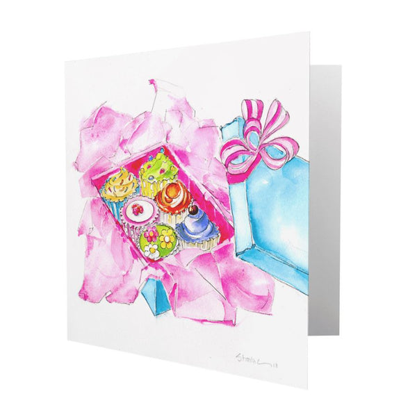 Cupcakes Greeting Card designed by artist Sheila Gill