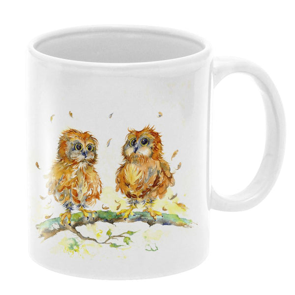 Owl Wild Bird Artist painted image Ceramic Mug designed by artist Sheila Gill
