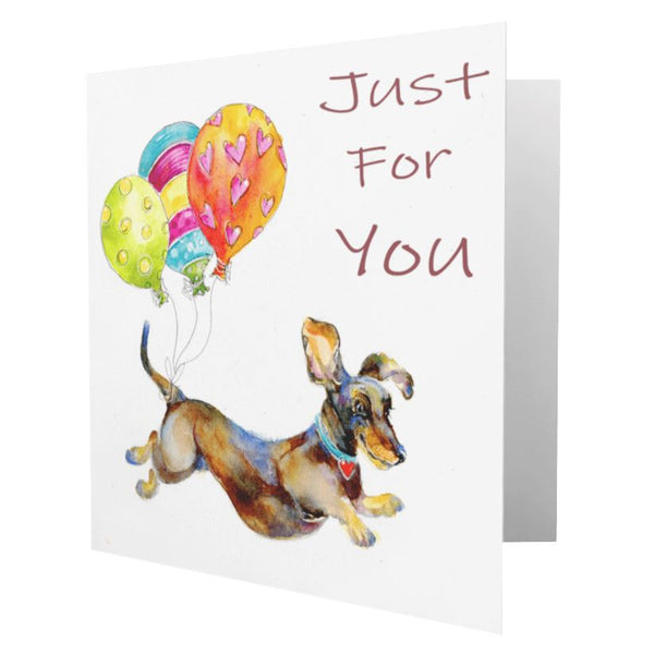 Dachshund Dog - Just For You Card designed by artist Sheila Gill