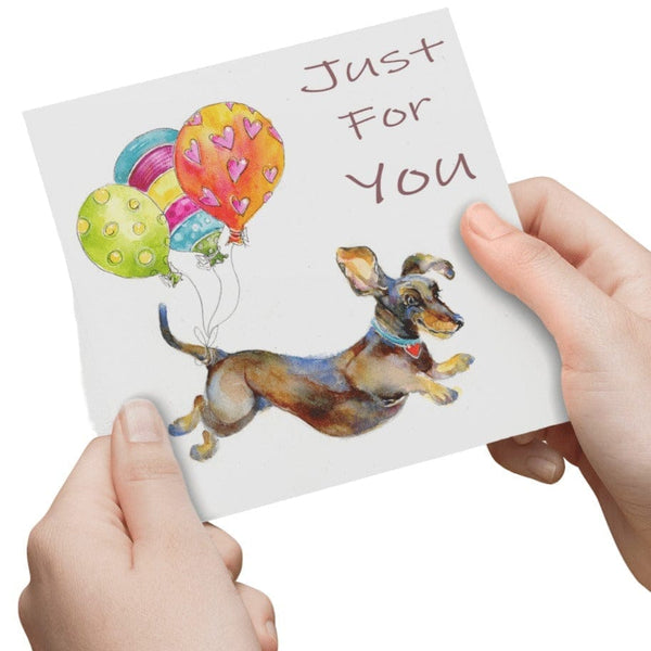 Dachshund Dog - Just For You Card designed by artist Sheila Gill