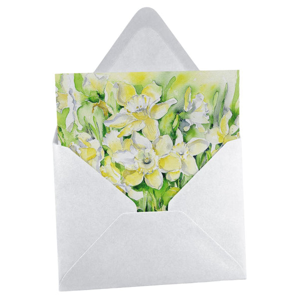 Daffodils Greeting Card designed by artist Sheila Gill