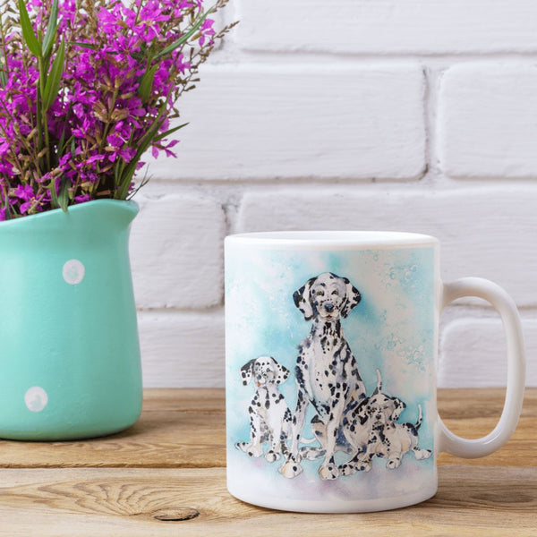 Dogs Dalmatians Ceramic Mug designed by artist Sheila Gill