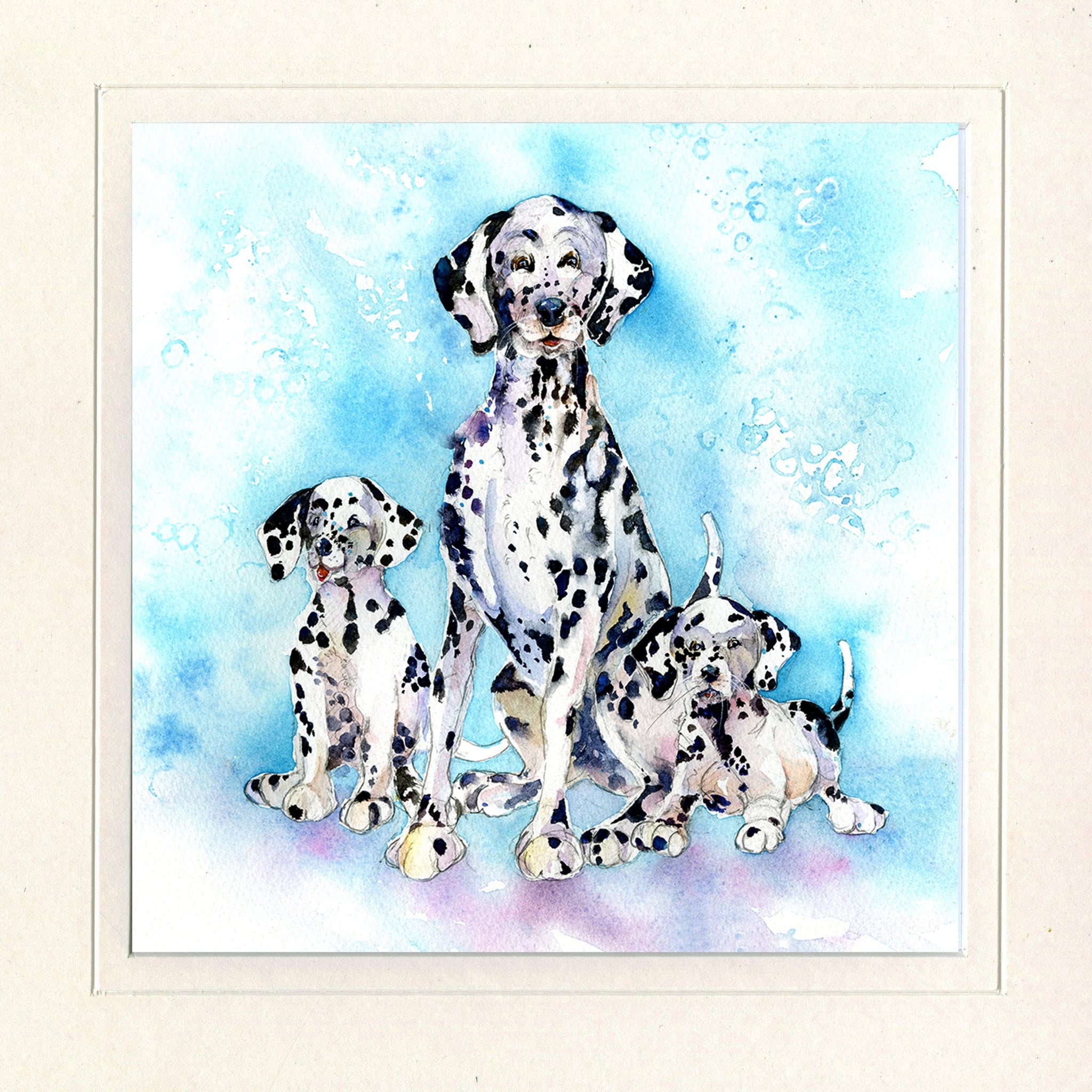 Dalmatians Dog Art Print designed by artist Sheila Gill