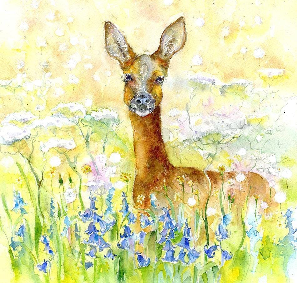 Deer Greeting Card designed by artist Sheila Gill
