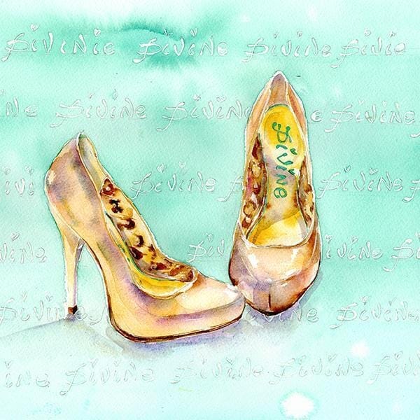 Divine Shoes Greeting Card designed by artist Sheila Gill