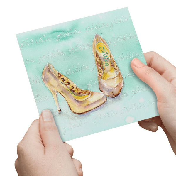 Divine Shoes Greeting Card designed by artist Sheila Gill