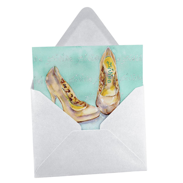 Divine Shoes Greeting Card designed by artist Sheila Gill