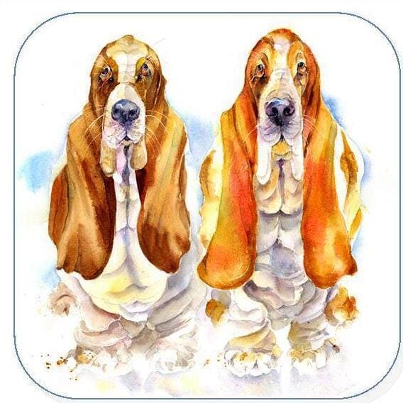 Dog Basset Hounds Coaster Sheila Gill Fine Art 