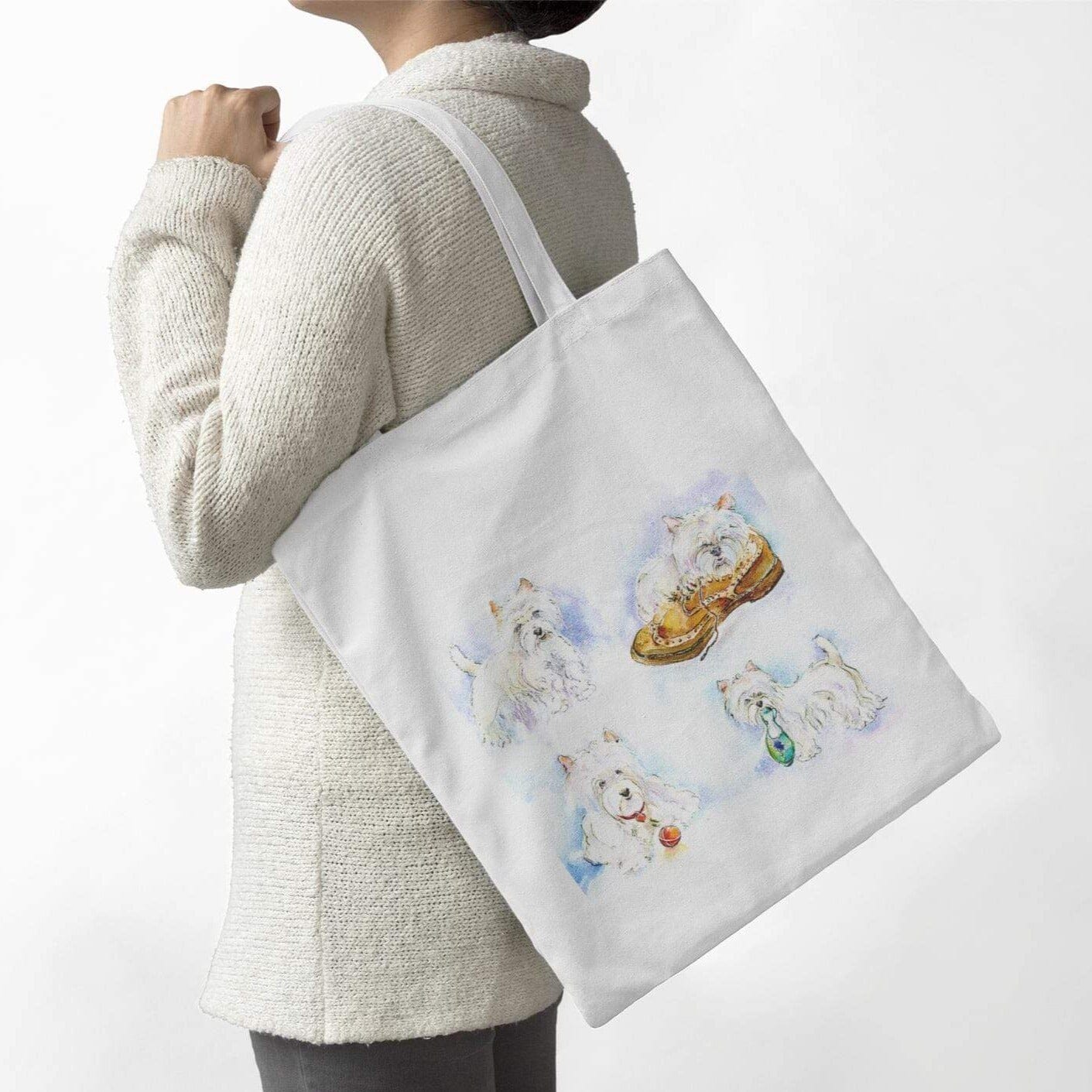 Dog White Scottie Tote Bag Sheila Gill Fine Art 