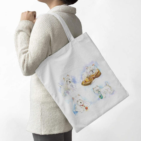 Dog White Scottie Tote Bag Sheila Gill Fine Art 