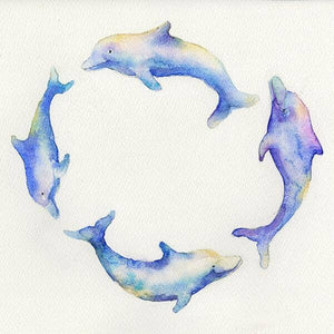 Dolphin Greeting Card designed by artist Sheila Gill