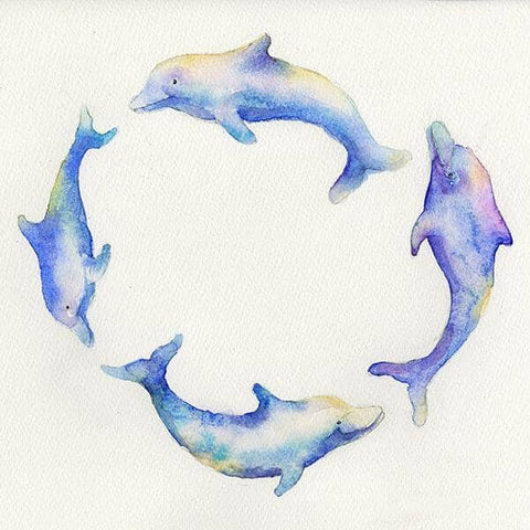 Dolphin Greeting Card designed by artist Sheila Gill