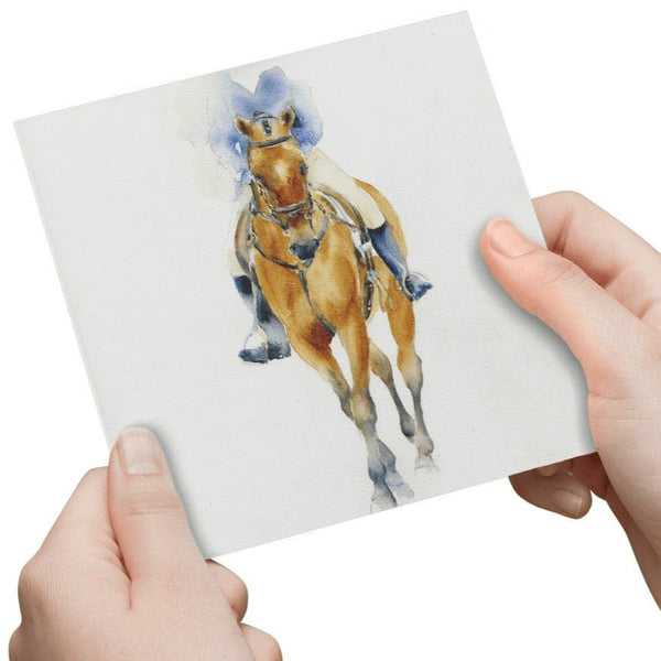 Dressage Horse Eventing Greeting Card designed by artist Sheila Gill