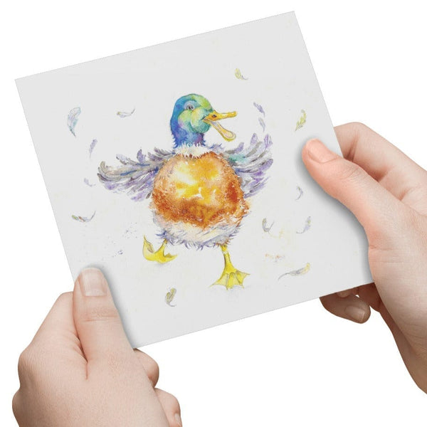 Crazy Duck Greeting Card designed by artist Sheila Gill