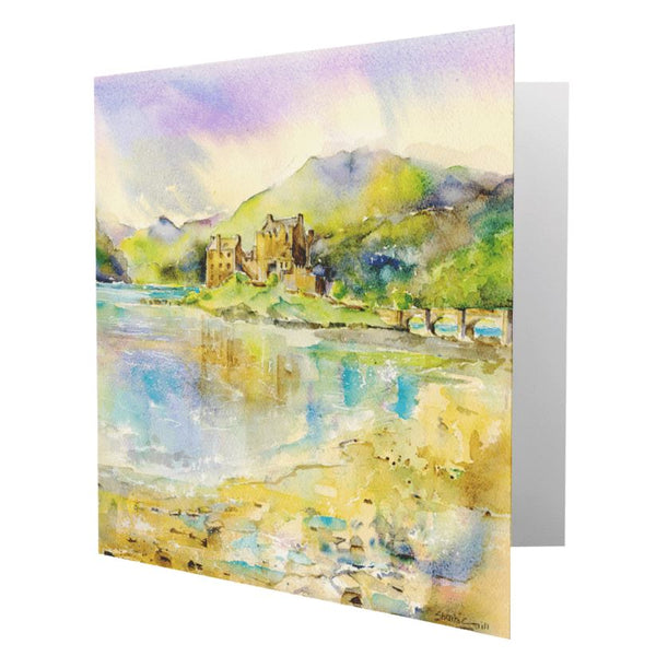 Eilean Donan Castle Greeting Card designed by artist Sheila Gill