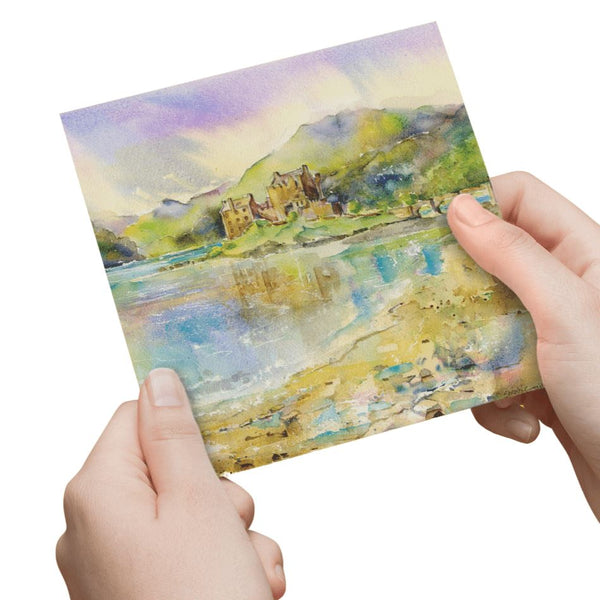 Eilean Donan Castle Greeting Card designed by artist Sheila Gill