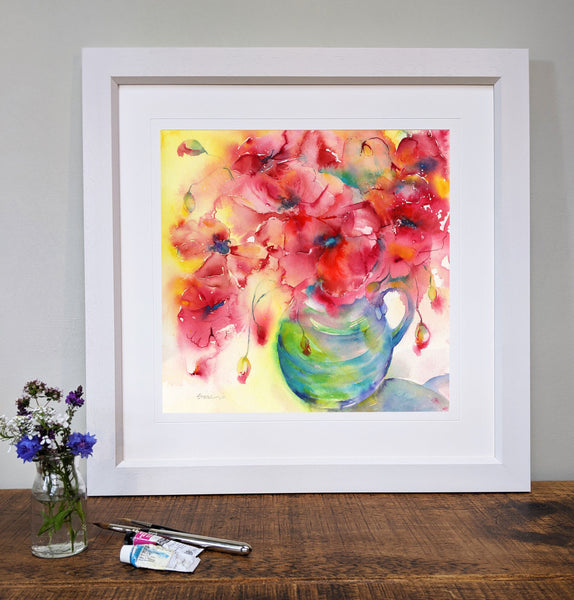 Poppies Framed Floral Art Picture designed by artist Sheila Gill