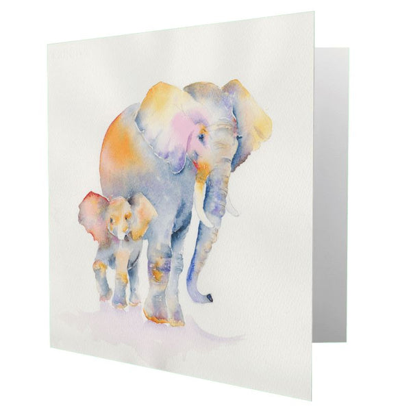 Elephant greeting card designed by artist Sheila Gill
