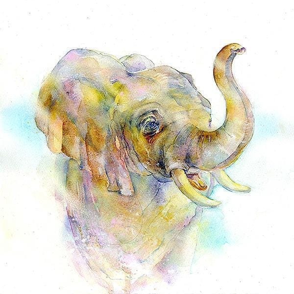 Elephant Greeting Card designed by artist Sheila Gill