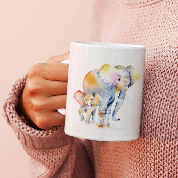 Elephant China Mug designed by artist Sheila Gill
