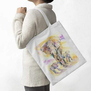 Elephant Family Tote Bag Sheila Gill Fine Art 