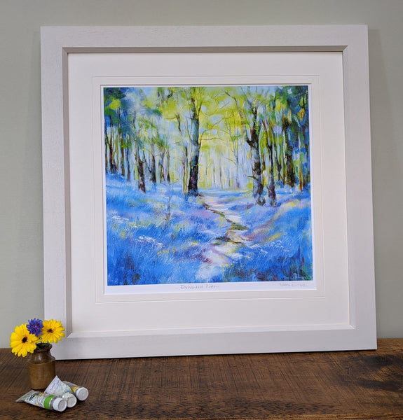 Framed bluebell wood picture for home decoration
