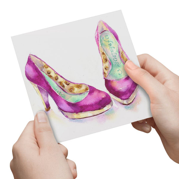Fabulous Shoes Greeting Card designed by artist Sheila Gill