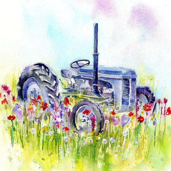 Ferguson Grey Tractor Greeting Card designed by artist Sheila Gill