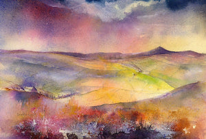Flash, Staffordshire Moorlands - Watercolour Landscape Art Print designed by artist Sheila Gill
