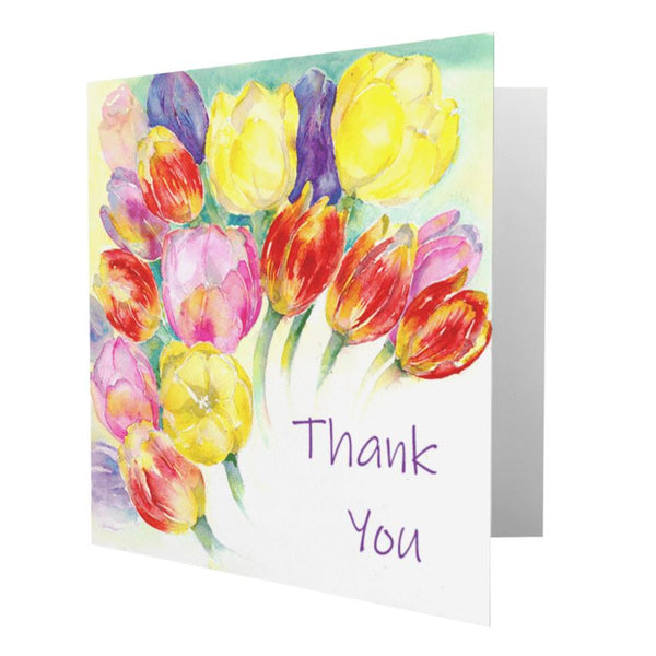 Tulip Flower Thank You Notelet Card Pack designed by artist Sheila Gill