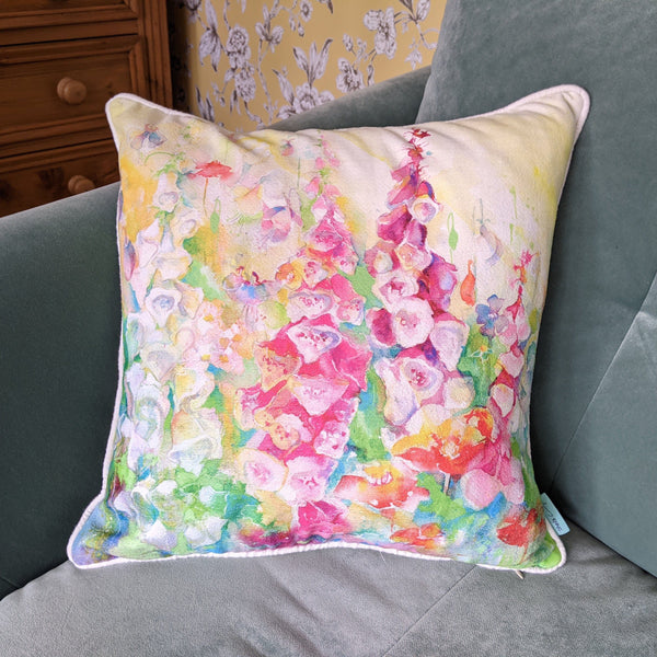 Complete with Synthetic Pad Foxglove Cushion Sheila Gill Fine Art