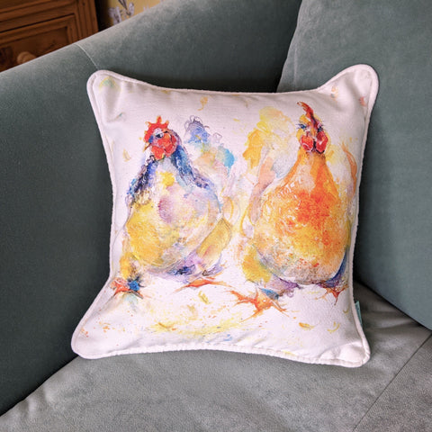 Complete with Synthetic Pad Funny Chickens Small Cushion Sheila Gill Fine Art