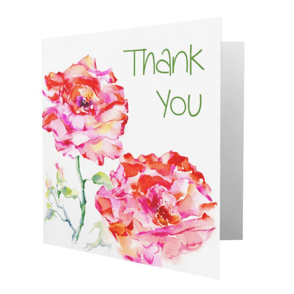 Garden Rose Thank You Notelet Card Pack designed by artist Sheila Gill
