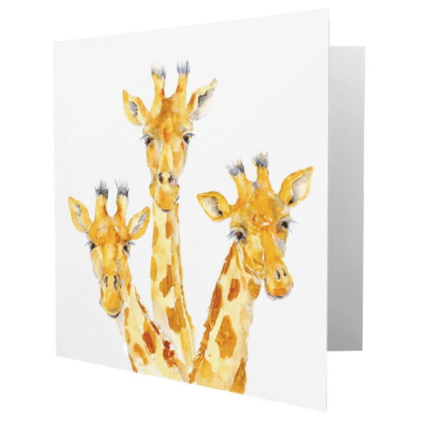 Giraffe greeting card designed by artist Sheila Gill