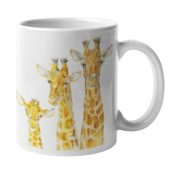 African Wold Animal Giraffe Ceramic Mug Watercolor painted designed by artist Sheila Gill
