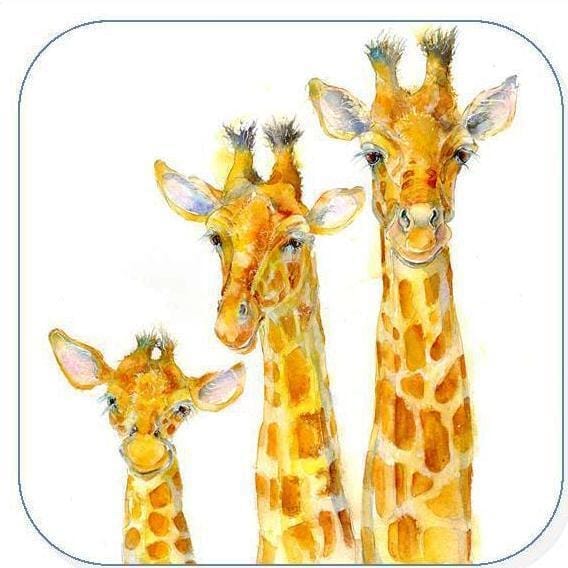 Giraffe Family Coaster Sheila Gill Fine Art
