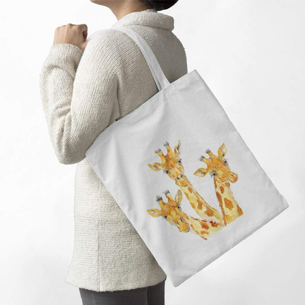Giraffes Tote Bag designed by artist Sheila Gill
