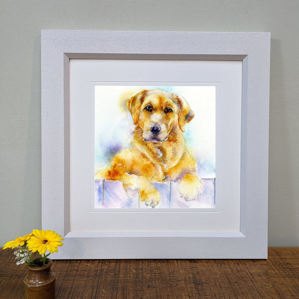 Golden Retriever Dog Art Print designed by artist Sheila Gill