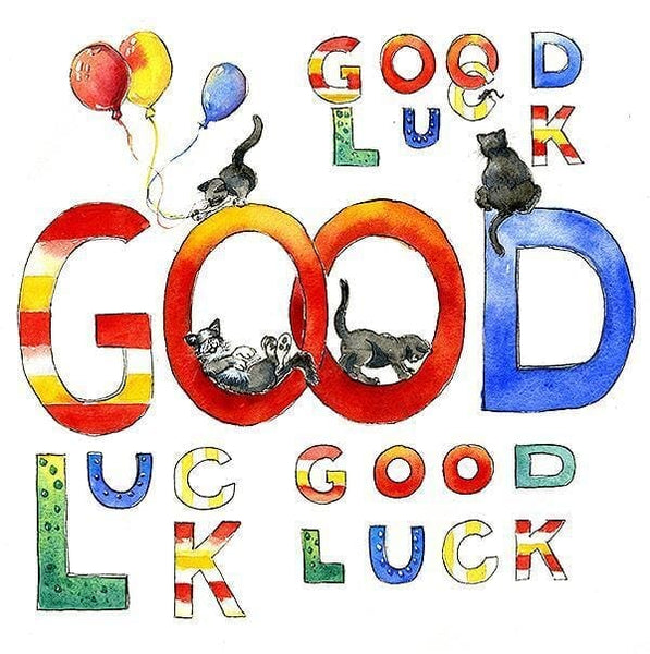 Good Luck Greeting Card designed by artist Sheila Gill