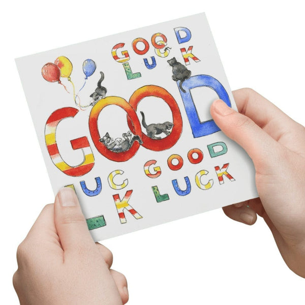 Good Luck Greeting Card designed by artist Sheila Gill