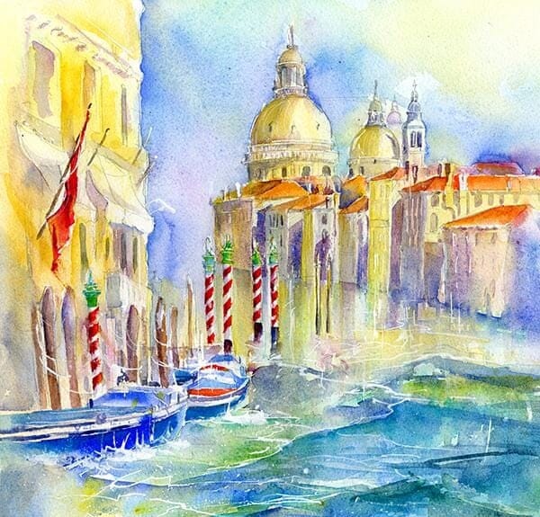 Grand Canal, Venice Greeting Card designed by artist Sheila Gill
