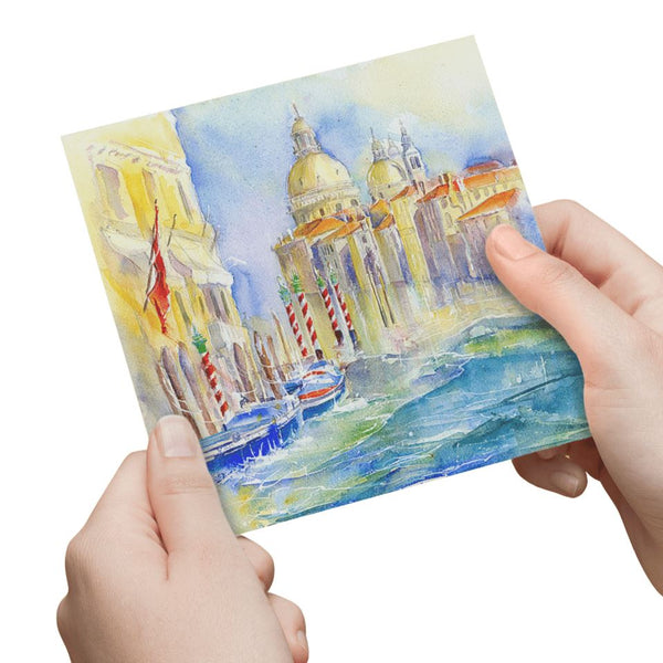 Grand Canal, Venice Greeting Card designed by artist Sheila Gill